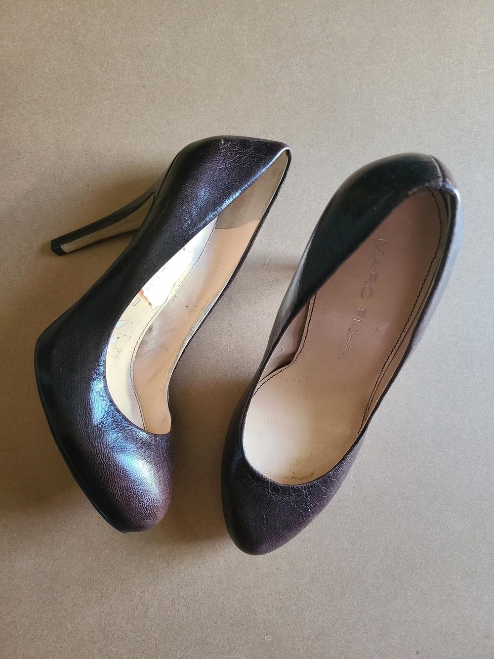 Marc Fisher Women’s Dark Brown Leather High Heel Pumps
